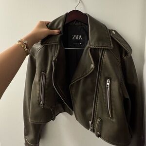 Zara leather coat no belt
